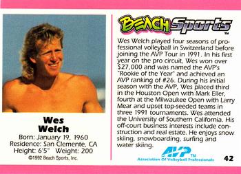 1992 Beach Sports #42 Wes Welch Back